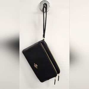 Coach Black‎ Leather Wristlet